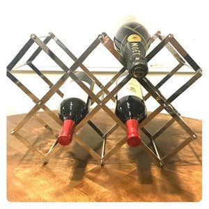 Silver Collapsible Wine Rack (wine not included)